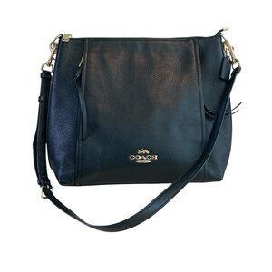Coach Marlon Leather Hobo Crossbody Shoulder Bag‎ Purse Black